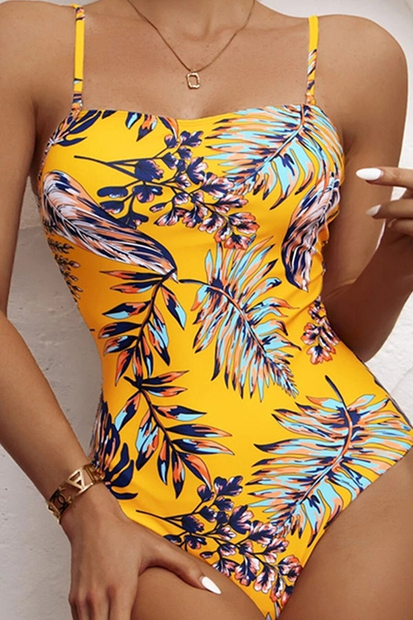 Leaf Print One-piece Swimsuit