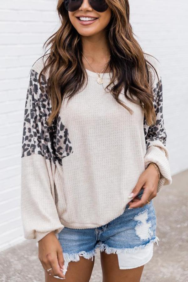 Animal Print Waffle Top