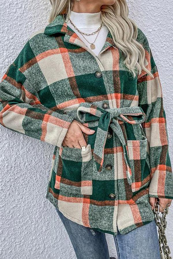 Casual Loose Lattice Plaid Shirt Coat