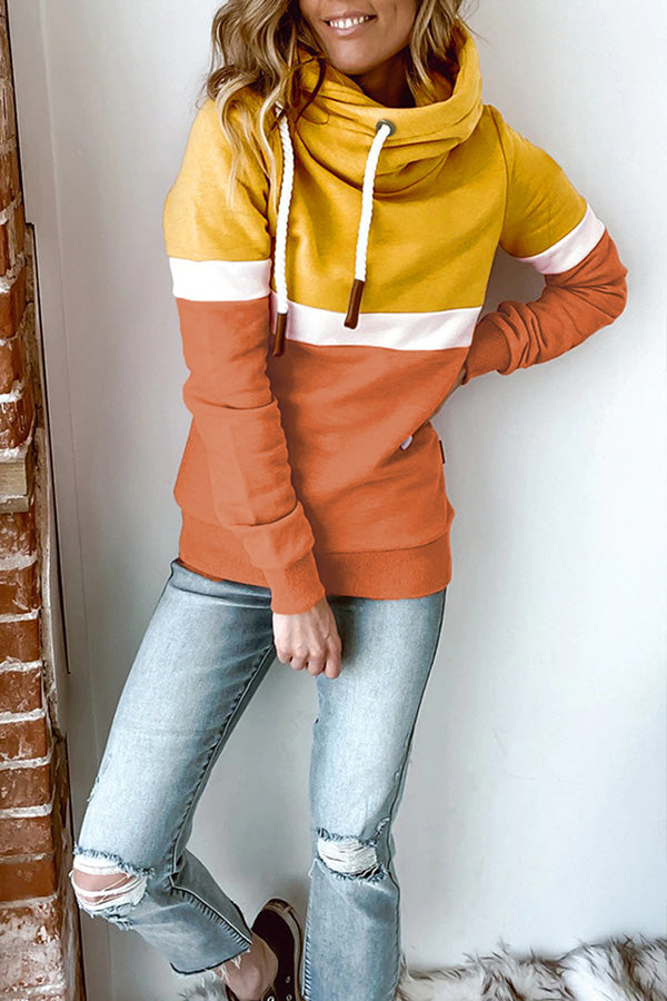 It's My Life Colorblock Turtleneck Hooded