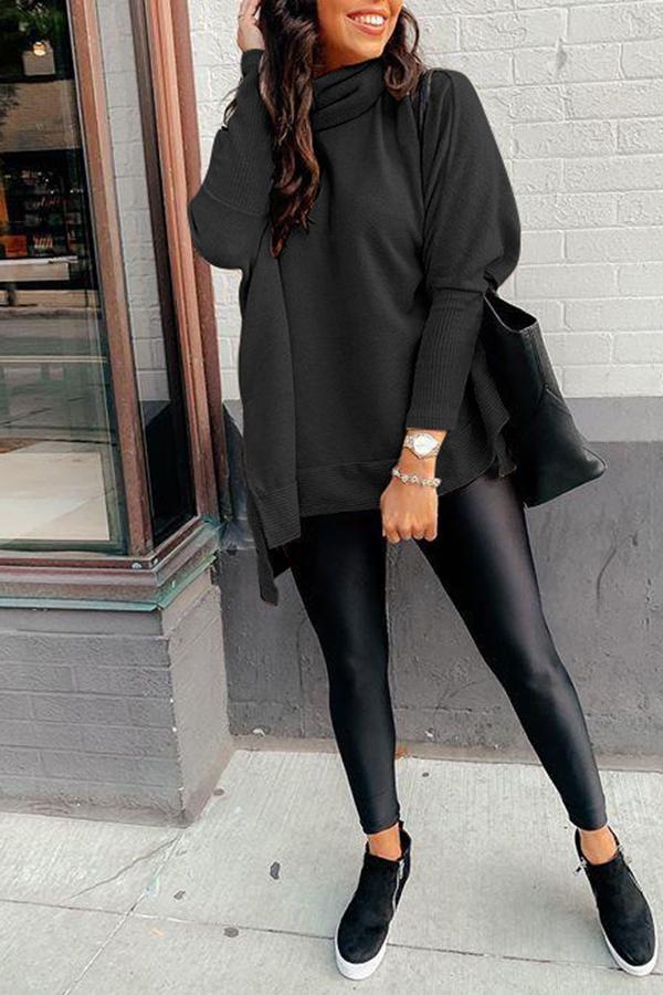 Pile Collar Hip Length Sweater