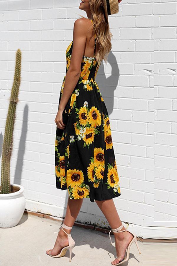 Pretty Printed Sling Midi Dress (3 Colors)