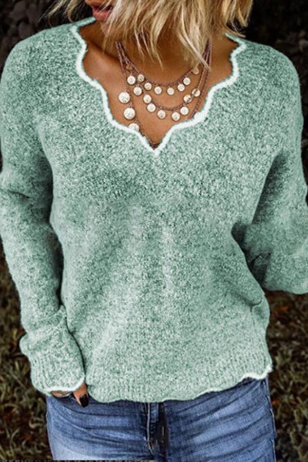 Casual Cute V-neck Pullover Top (5 Colors)