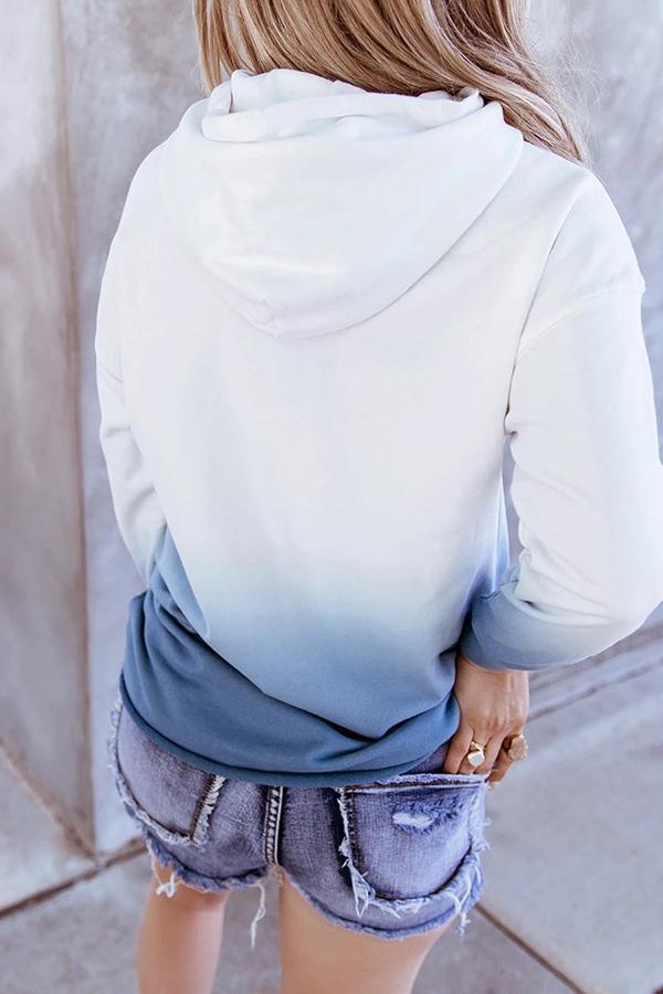 Gradient Hooded Long Sleeve Sweatshirt