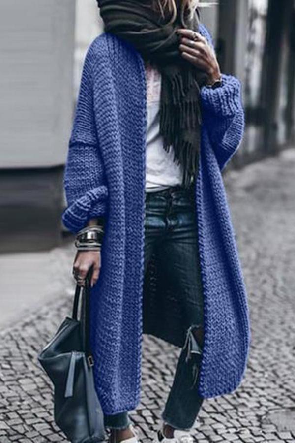 Boho Long Sleeve Solid Color Baggy Coat