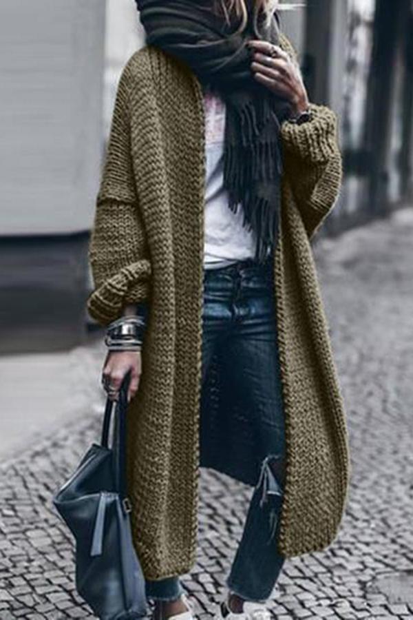Boho Long Sleeve Solid Color Baggy Coat