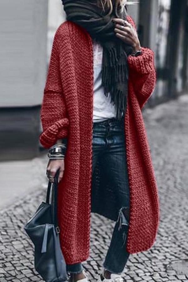 Boho Long Sleeve Solid Color Baggy Coat