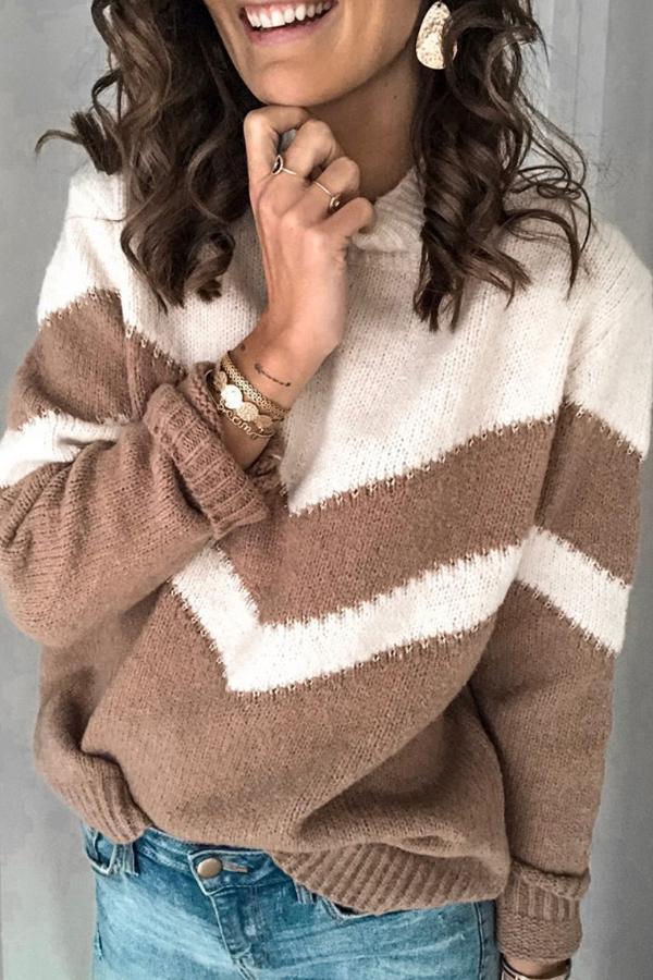 Zig Zag Half Turtleneck Sweater