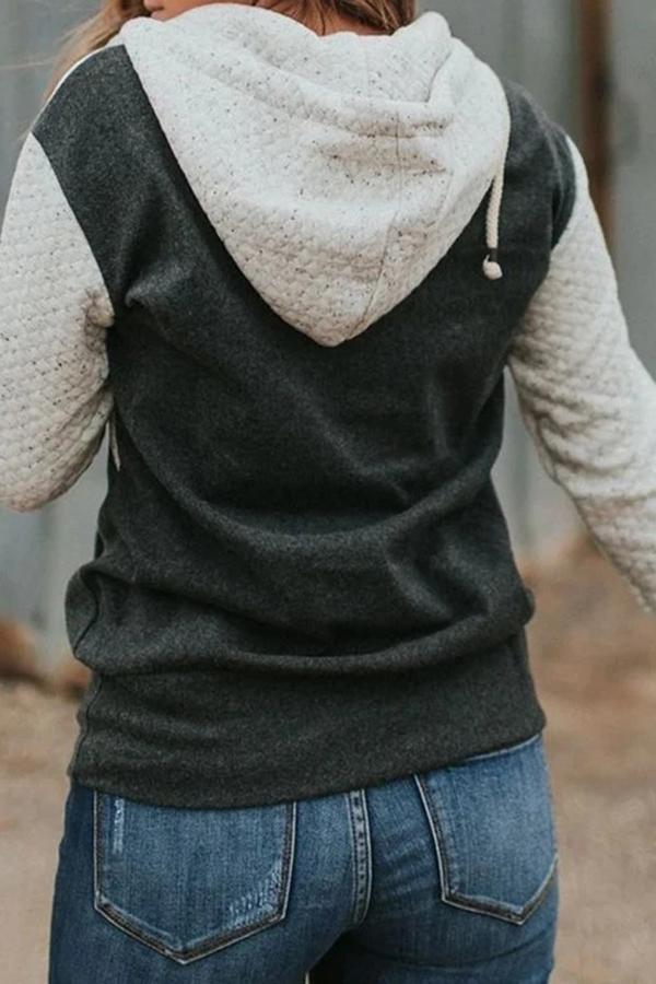 Morden Mandarin Collar Hooded Sweatshirt