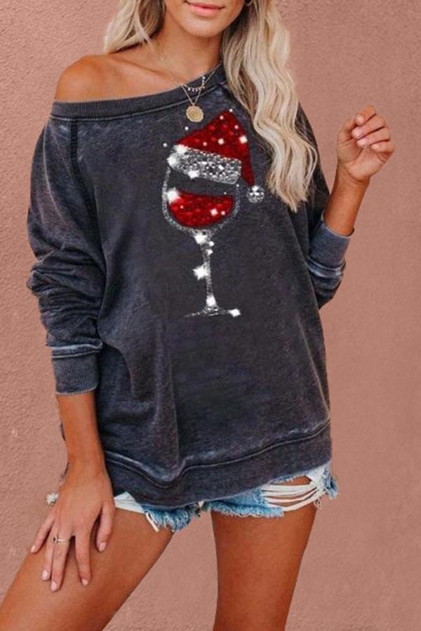 Christmas Hat Solid Color Sweatshirt
