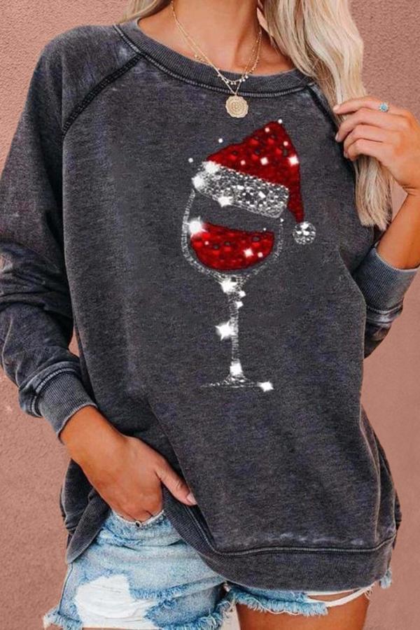 Christmas Hat Solid Color Sweatshirt