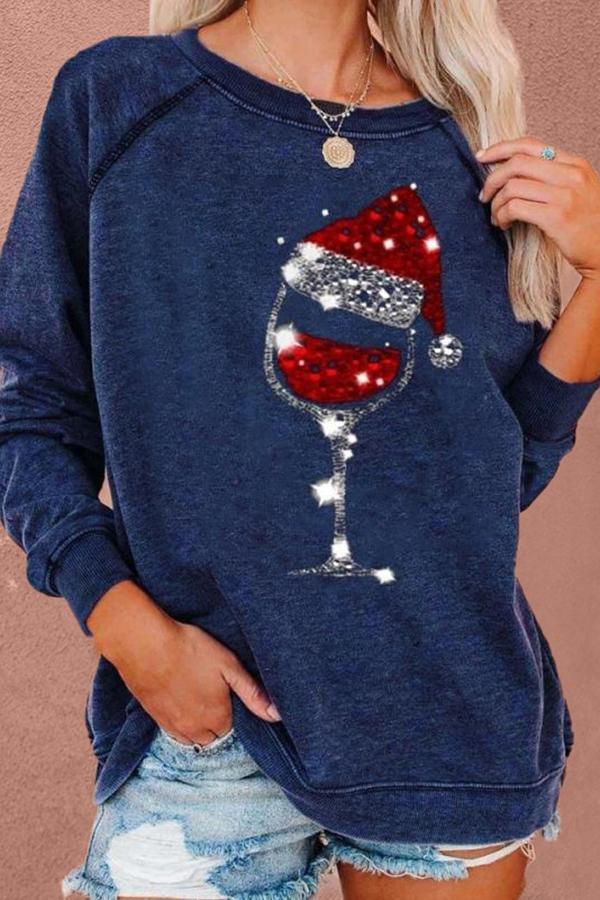 Christmas Hat Solid Color Sweatshirt