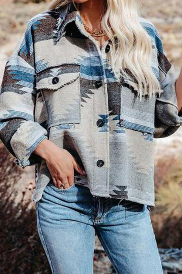 Zion Distressed Button Down Shacket
