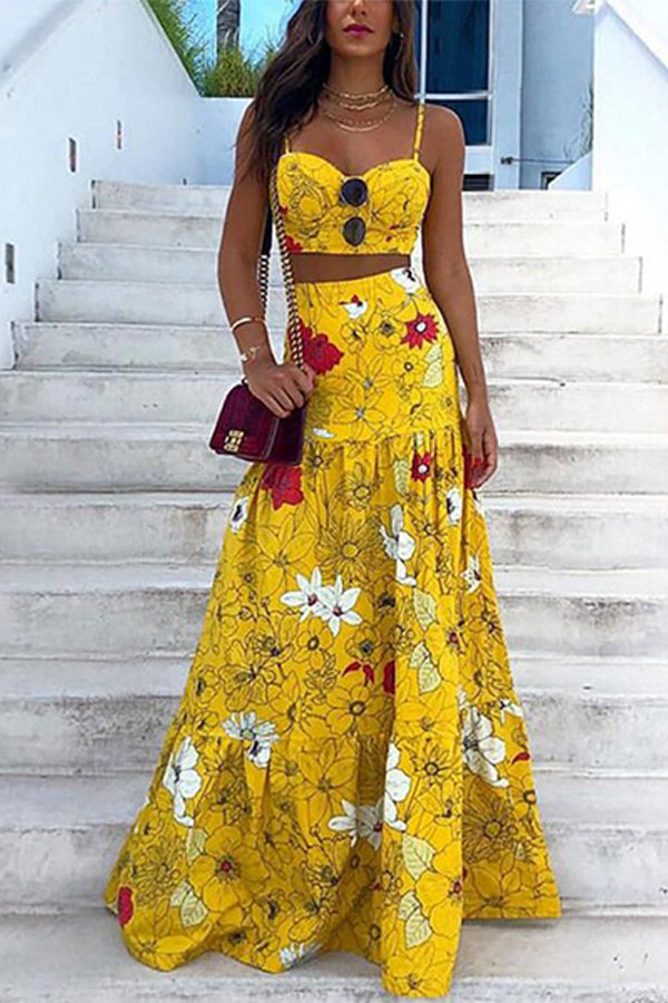 Sexy Strap Floral Print Dress
