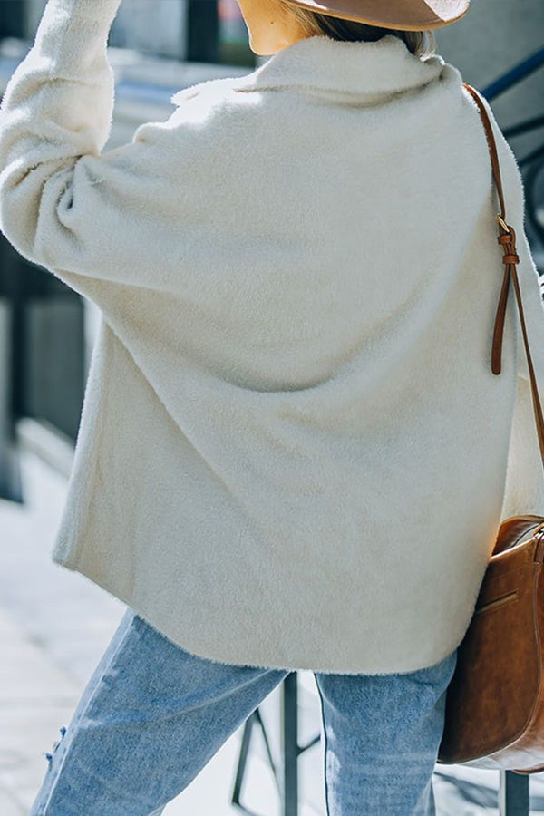 Solid Mink Flannel Single Breasted Jacket