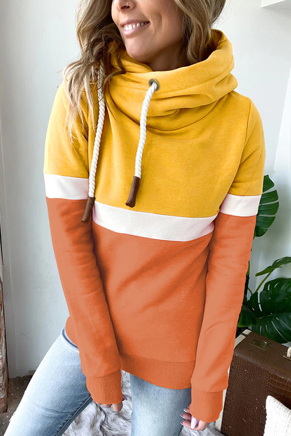 It's My Life Colorblock Turtleneck Hooded
