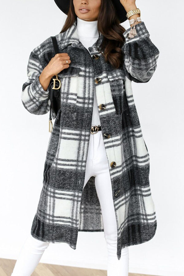 Casual Waist Check Print Jacket