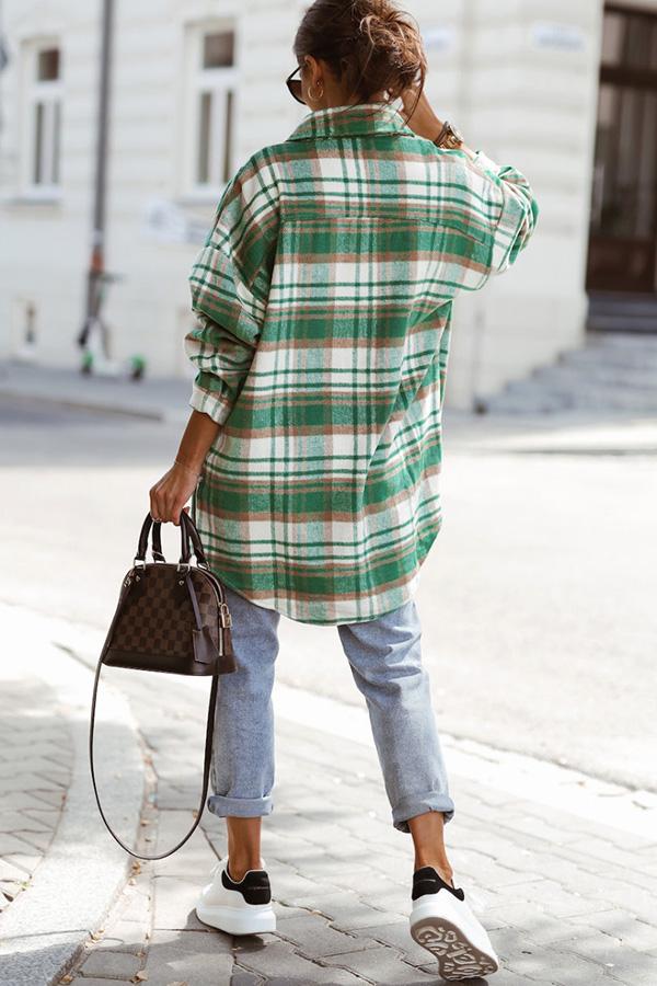 Check Oversized Plaid Shacket