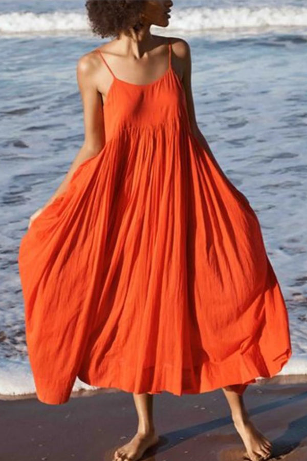 Summer Spaghetti Cotton Holiday Boho Maxi Dresses