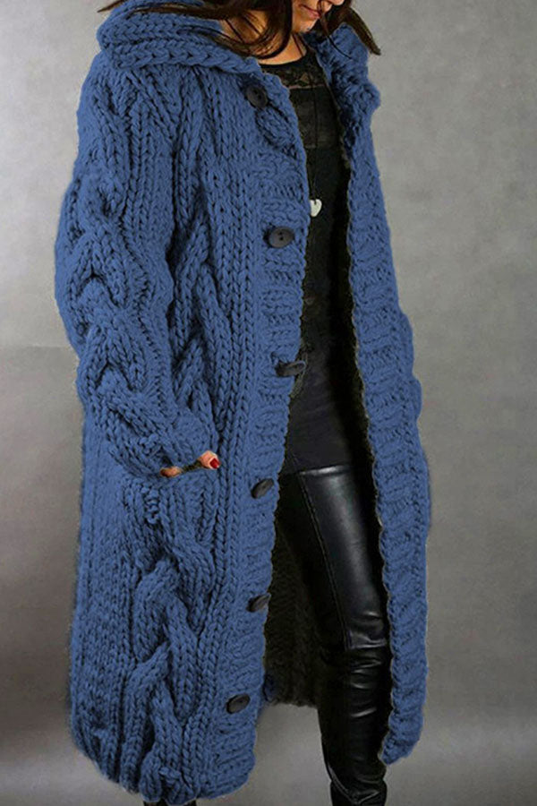CARDIGAN CHUNKY OVERSIZED STYLE LONG COAT