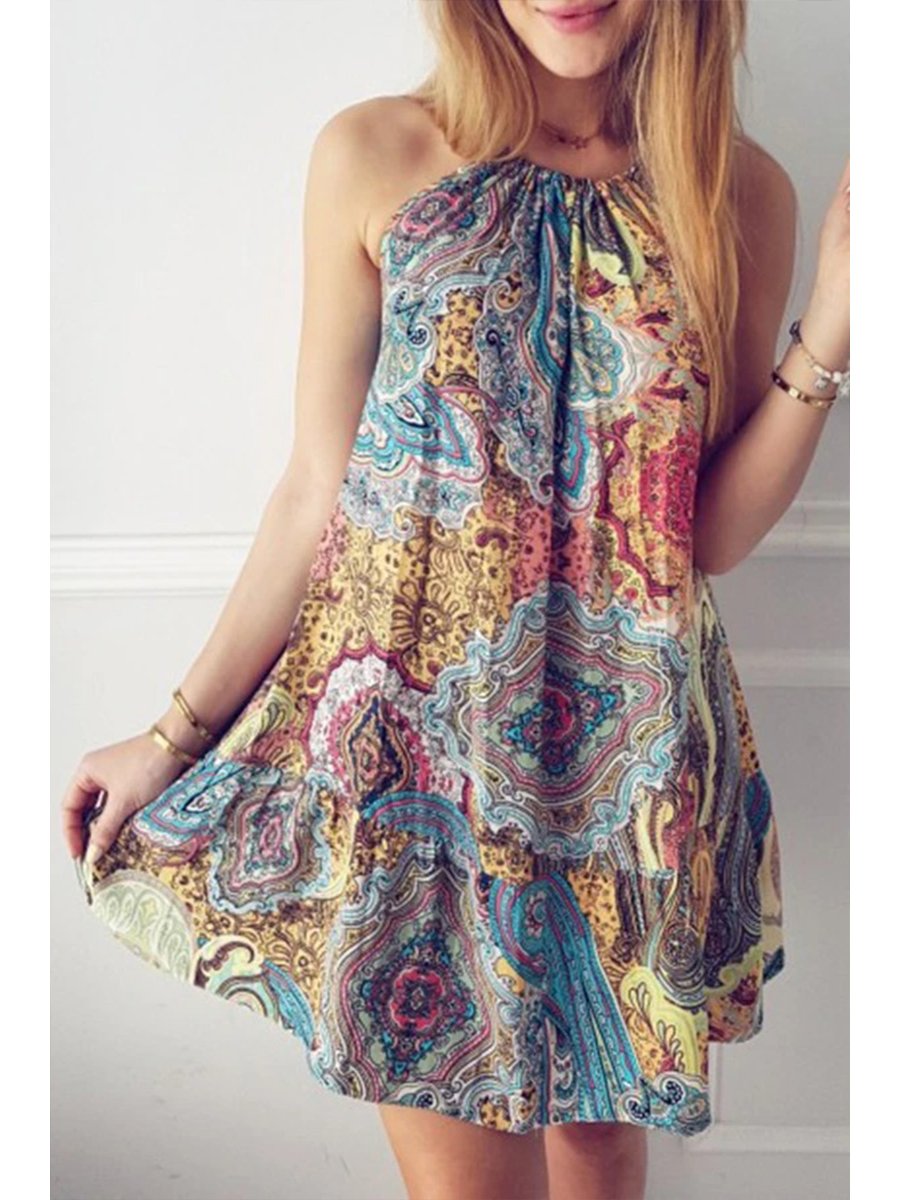 Bohemian Ocean Printed Dress