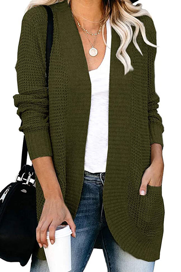 Loose Plain Knitted Cardigan