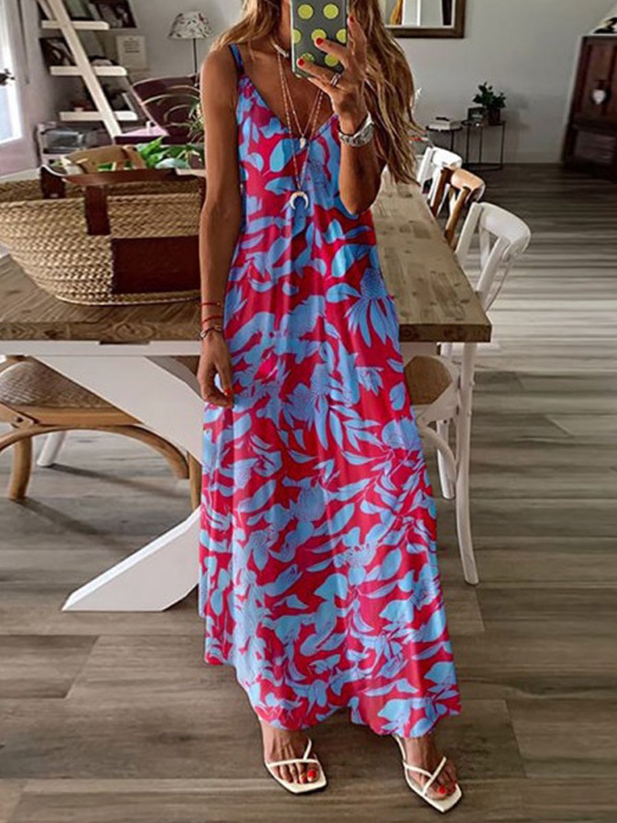 Bohemian Holiday Dress With Loose Straps