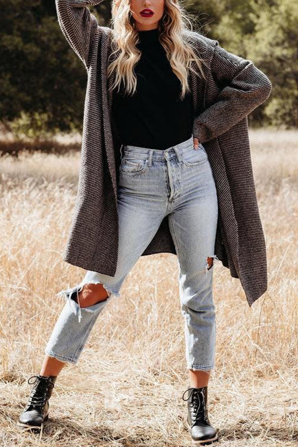 MYRES POCKETED HOODED KNIT CARDIGAN