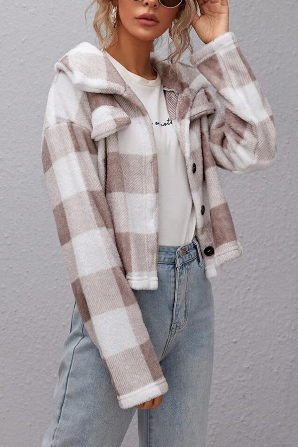 Pure color lapel temperament commuter cardigan