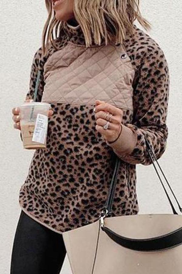 Asymmetrical Snap-Up Fleece Sweatshirt