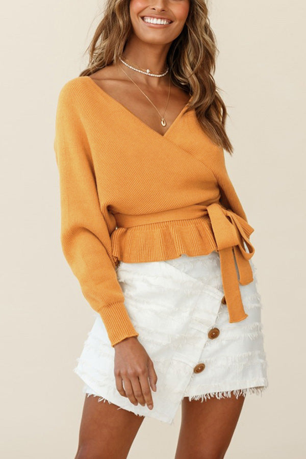 Sexy V-neck knitted top