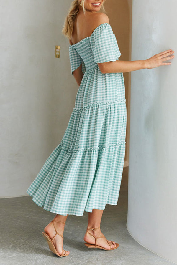Mom Plaid High Waist Dress