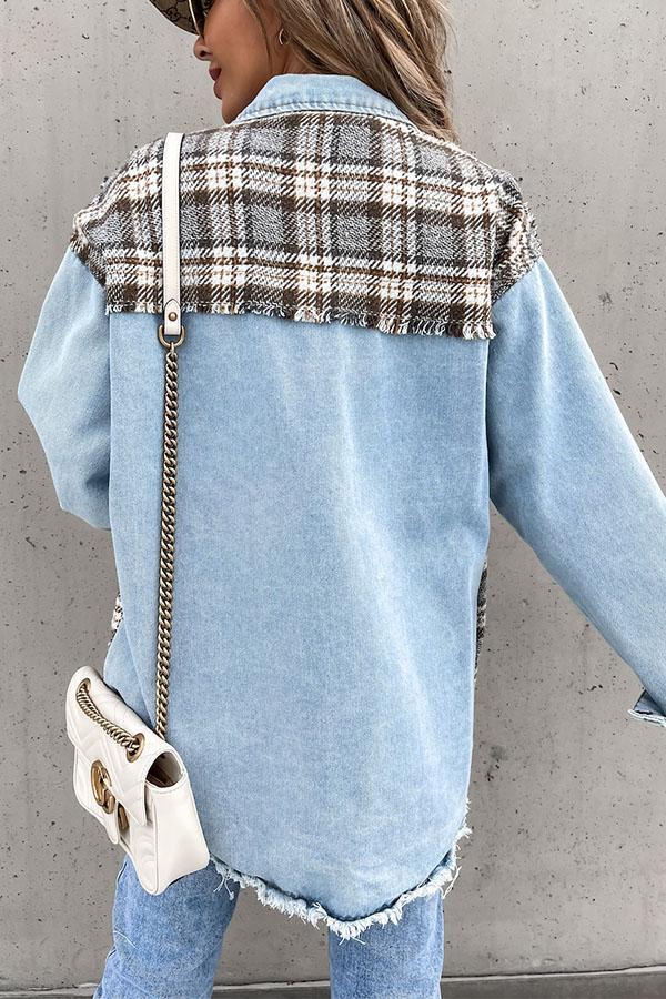 Denim Plaid Loose Jackets