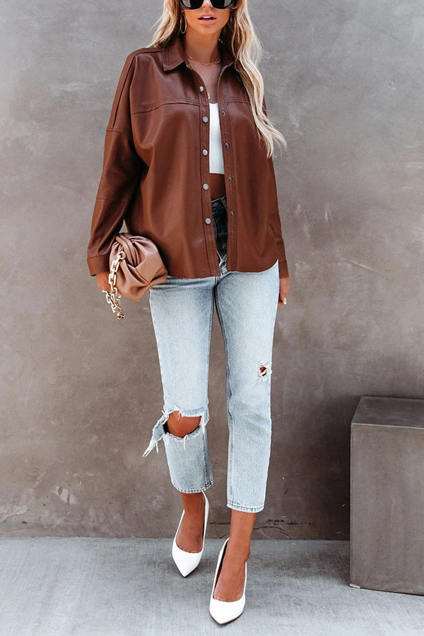 SUNDOWN Faux Leather Jacket