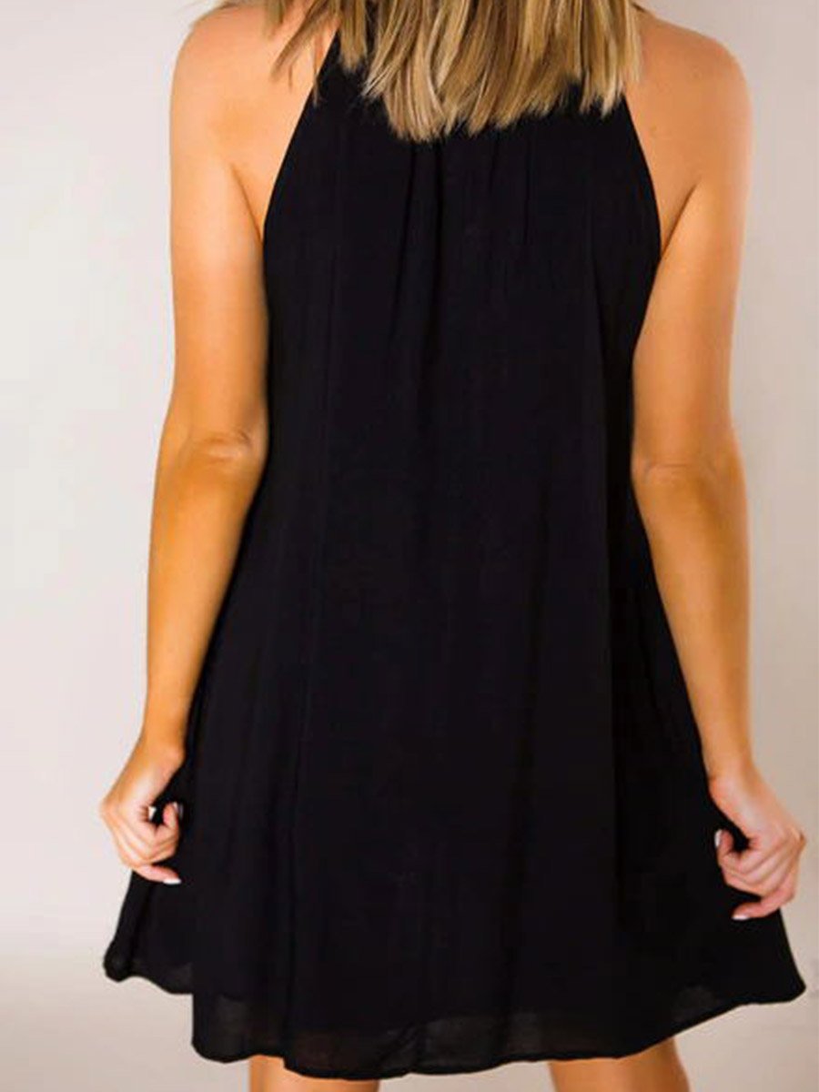 Stylish Sleeveless Lace-up Floral Print Dress