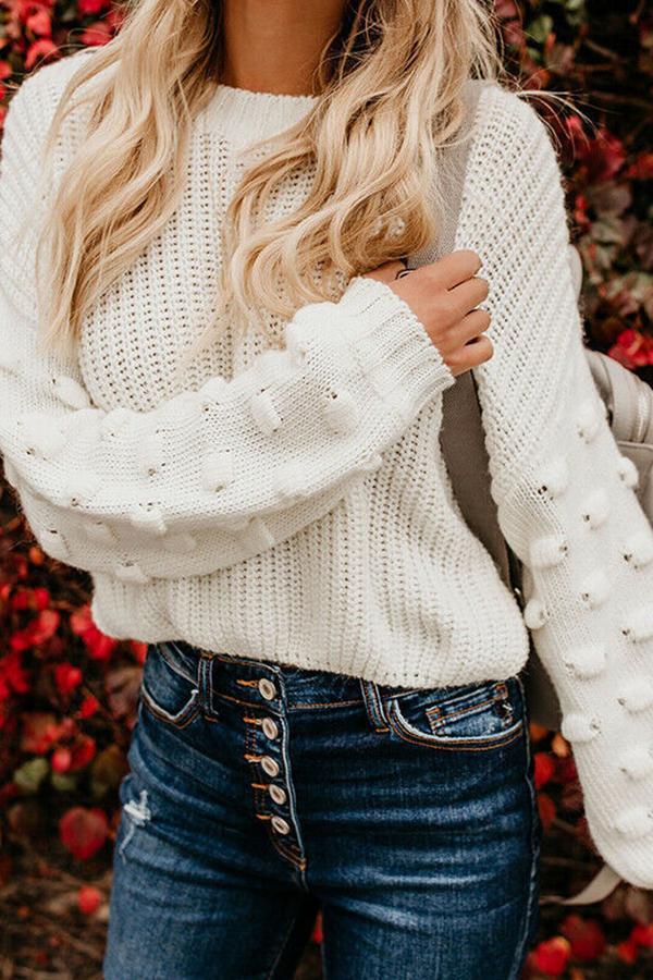 Loose Puff Sleeve Sweater