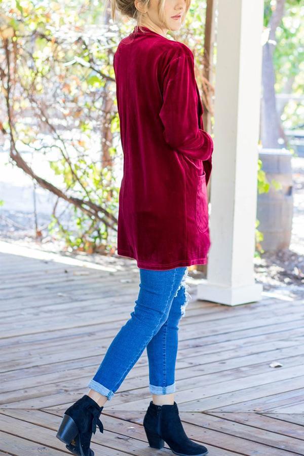 Luxurious Weekend Velvet Cardigan Jacket