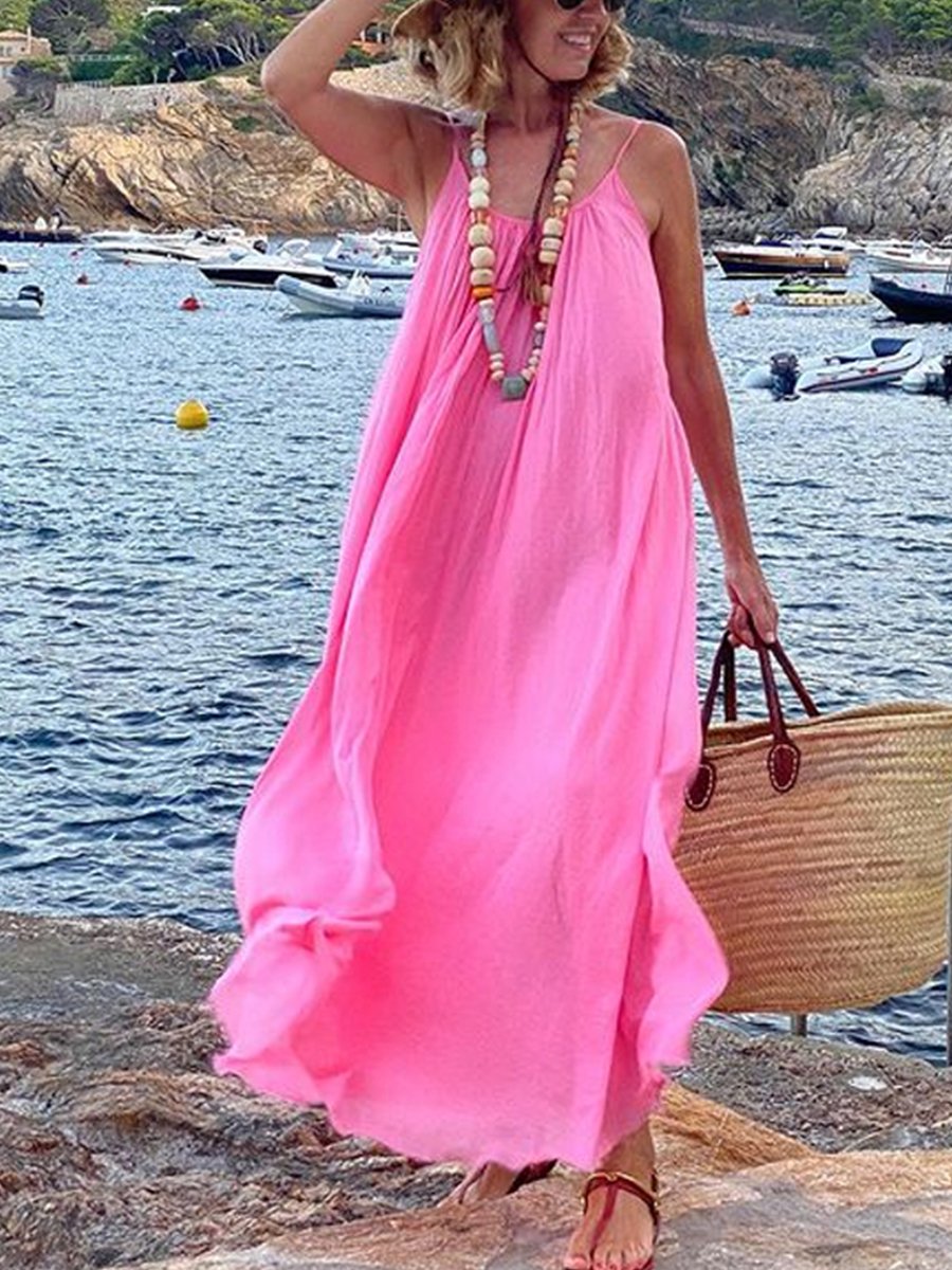 Sleeveless A-line Vacation Maxi Dress