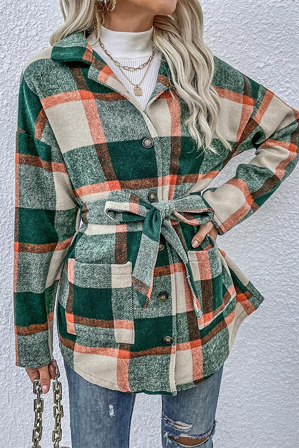 Mid-length Plaid Loose Jacket
