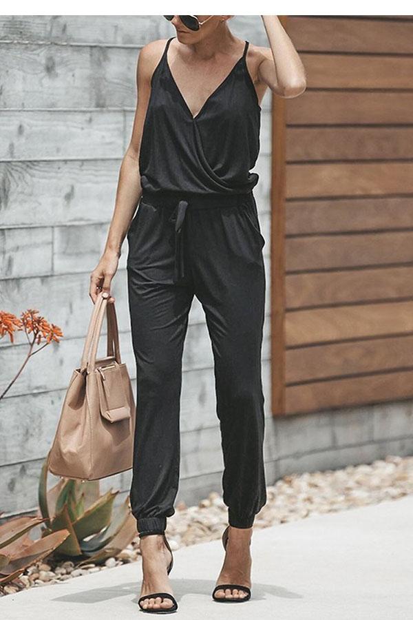 Fashion V Neck Jumpsuits