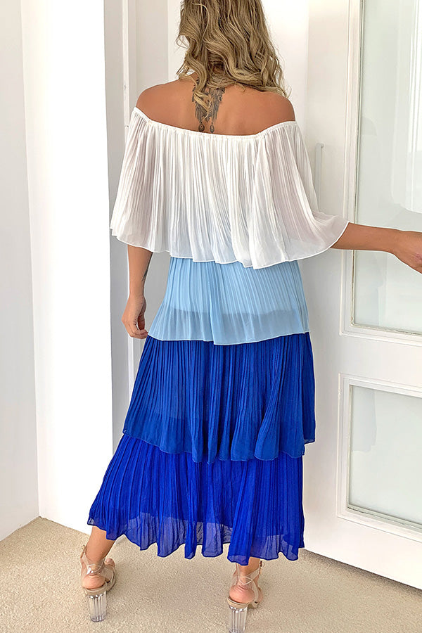 Contrast pleated cake skirt