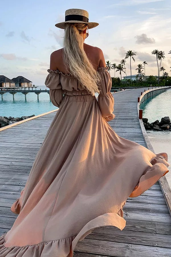 Touch My Soul Off Shoulder High Low Dress Suits