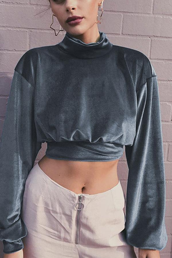 Velvet Short Cropped Thin Top
