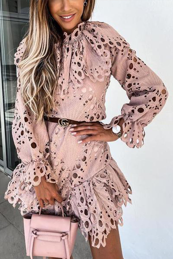 Spotlight Hour Petal Lace Mini Dress