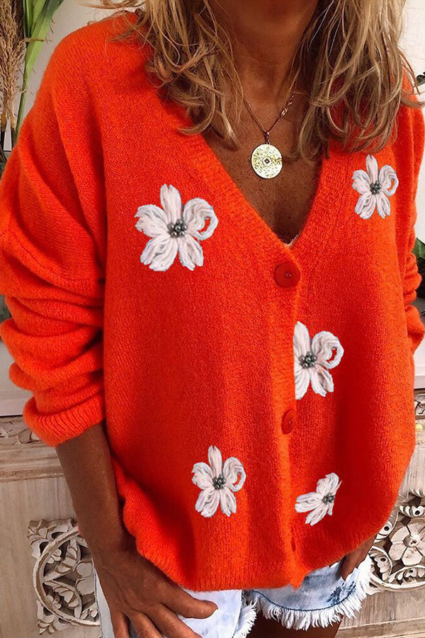 Casual Print Long Sleeve Sweater