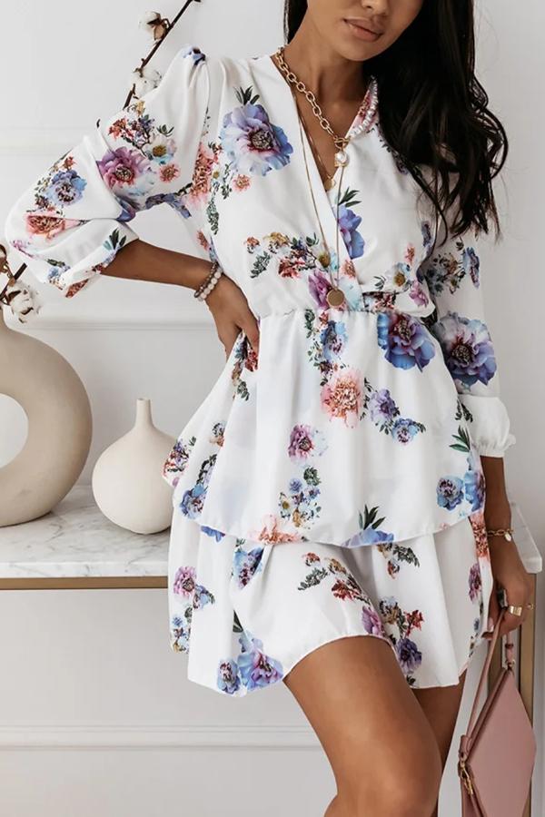 Floral Tiered Mini Dress