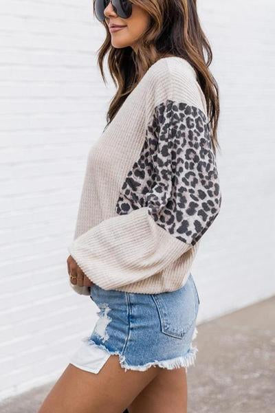 Animal Print Waffle Top