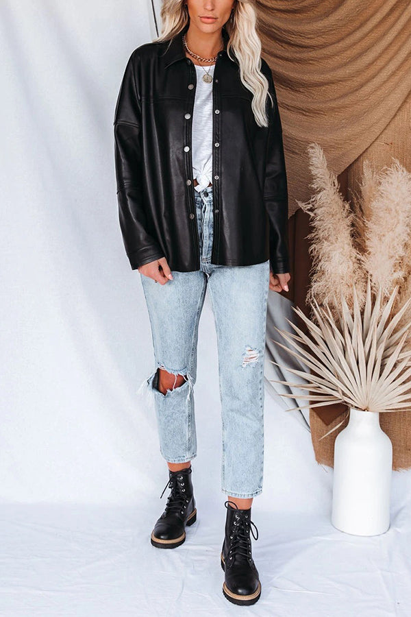 SUNDOWN Faux Leather Jacket