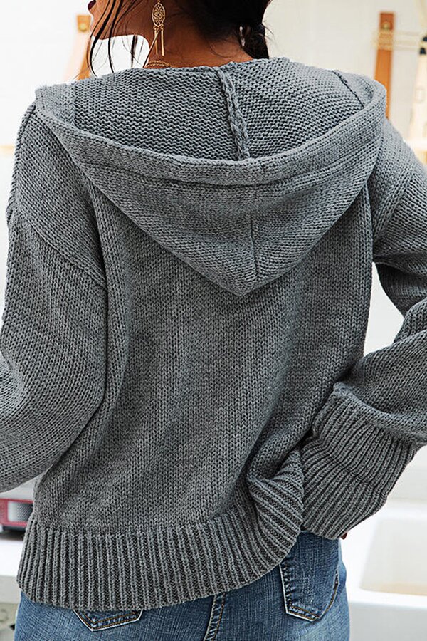 Solid Color Knitting Sweater