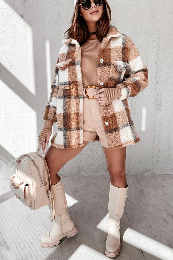 Plaid Sherpa Coat